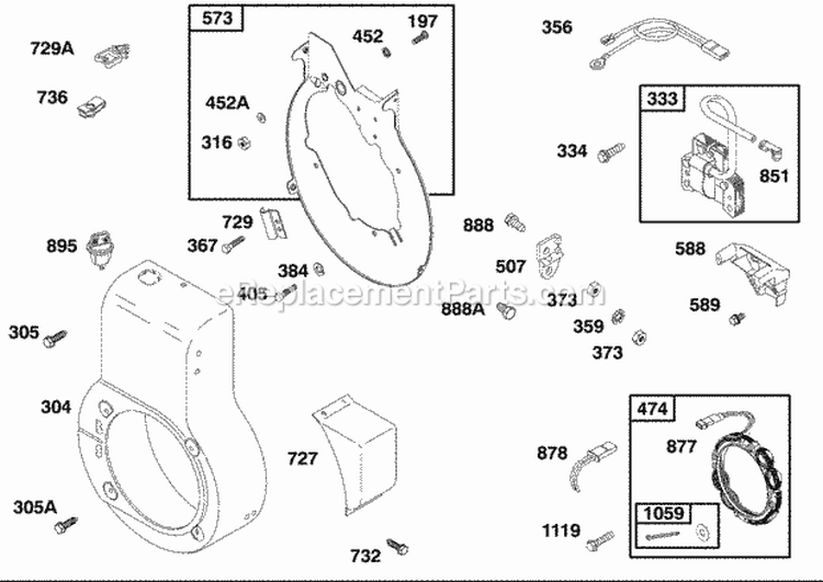 Page D Diagram and Parts List for 32K437-0112-01  Briggs and Stratton Engine